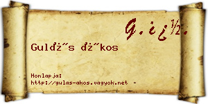 Gulás Ákos névjegykártya